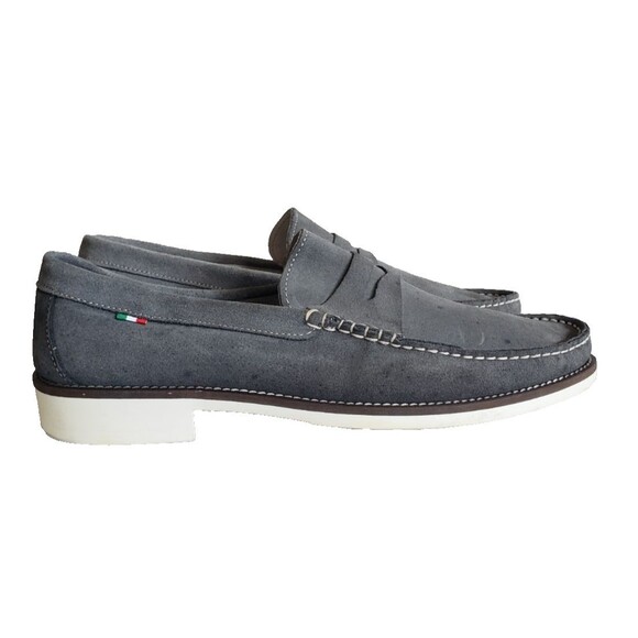L\' Artigiano Sorrentino Loafers Boat Shos Men Sz 11 Shoes Gray Suede Made Italy main image 9